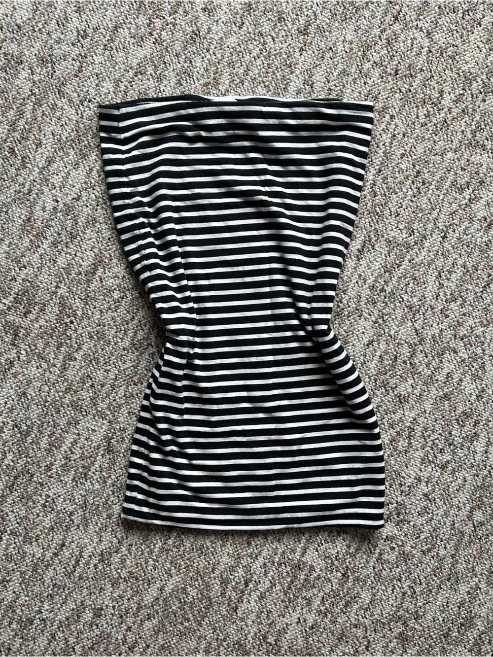 H&M Black & White Striped Midi Skirt